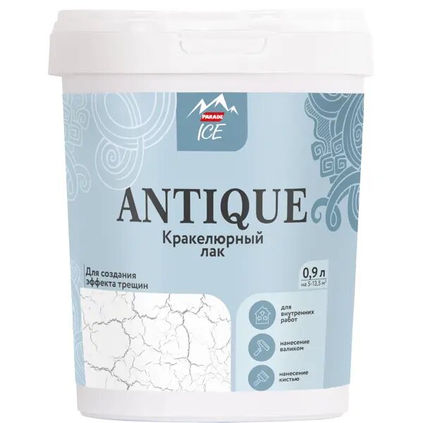 Лак кракелюрный Parade Ice  Antique   0 9 л  цвет прозрачный