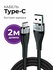 Кабель TypeC, WALКЕR C735, 2 метра, быстрый заряд 3.1А, силиконов...