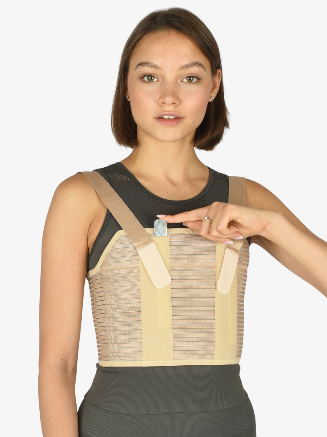 Корсет грудной Inanmedical K - 801, бежевый, размер M, жесткая фиксация — фото 1