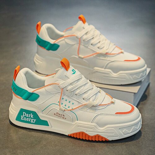 Изображение товара MOOCIE Мужская обувь в гонконгском стиле 2025 года, новые летние кроссовки с сетчатой подошвой, универсальные, повседневные, спортивные, с толстой подошвой, белые, модные, осенние, EU:42