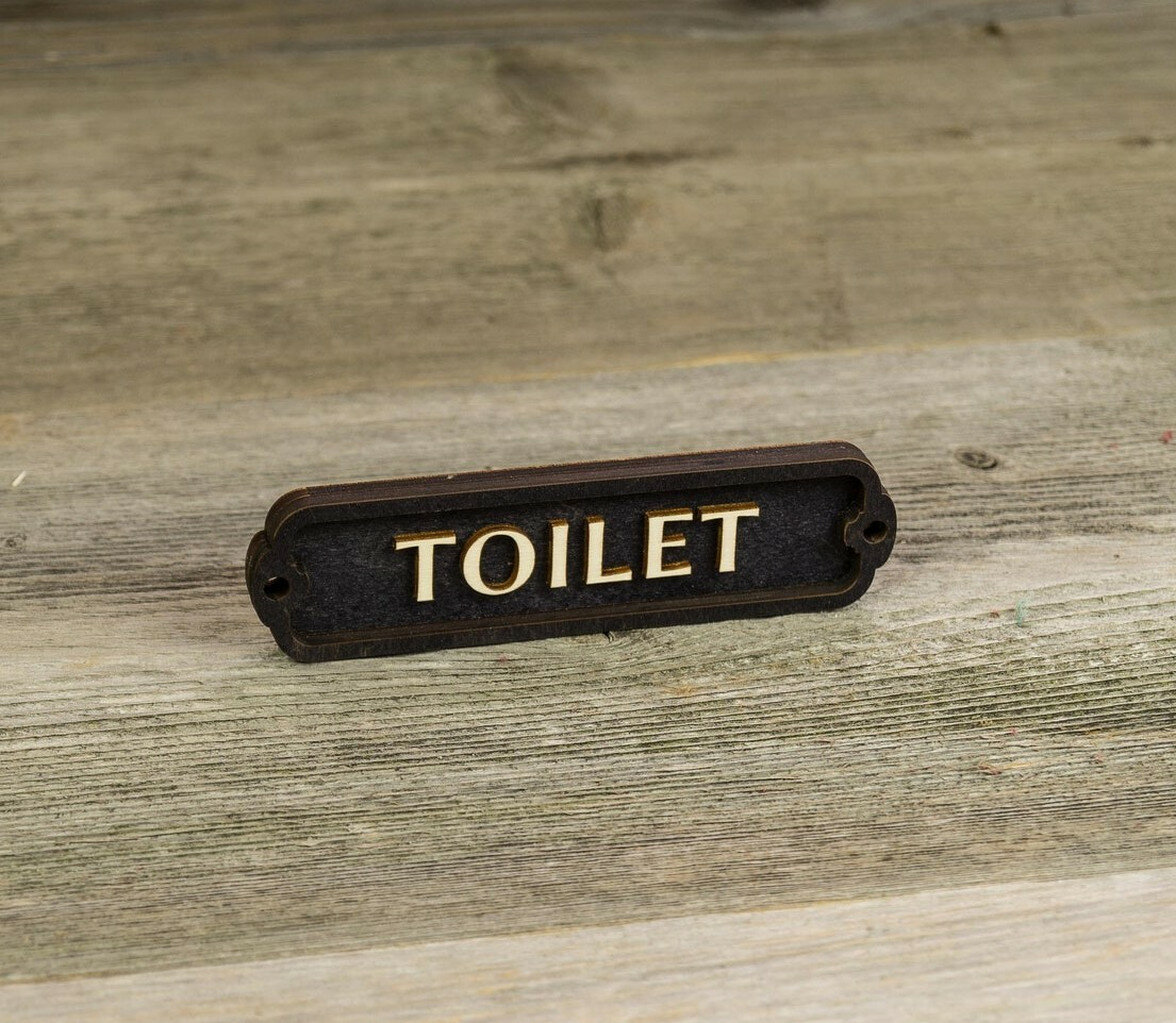 Винтажная туалетная вывеска, знак туалет, деревянный, 1 шт, черный