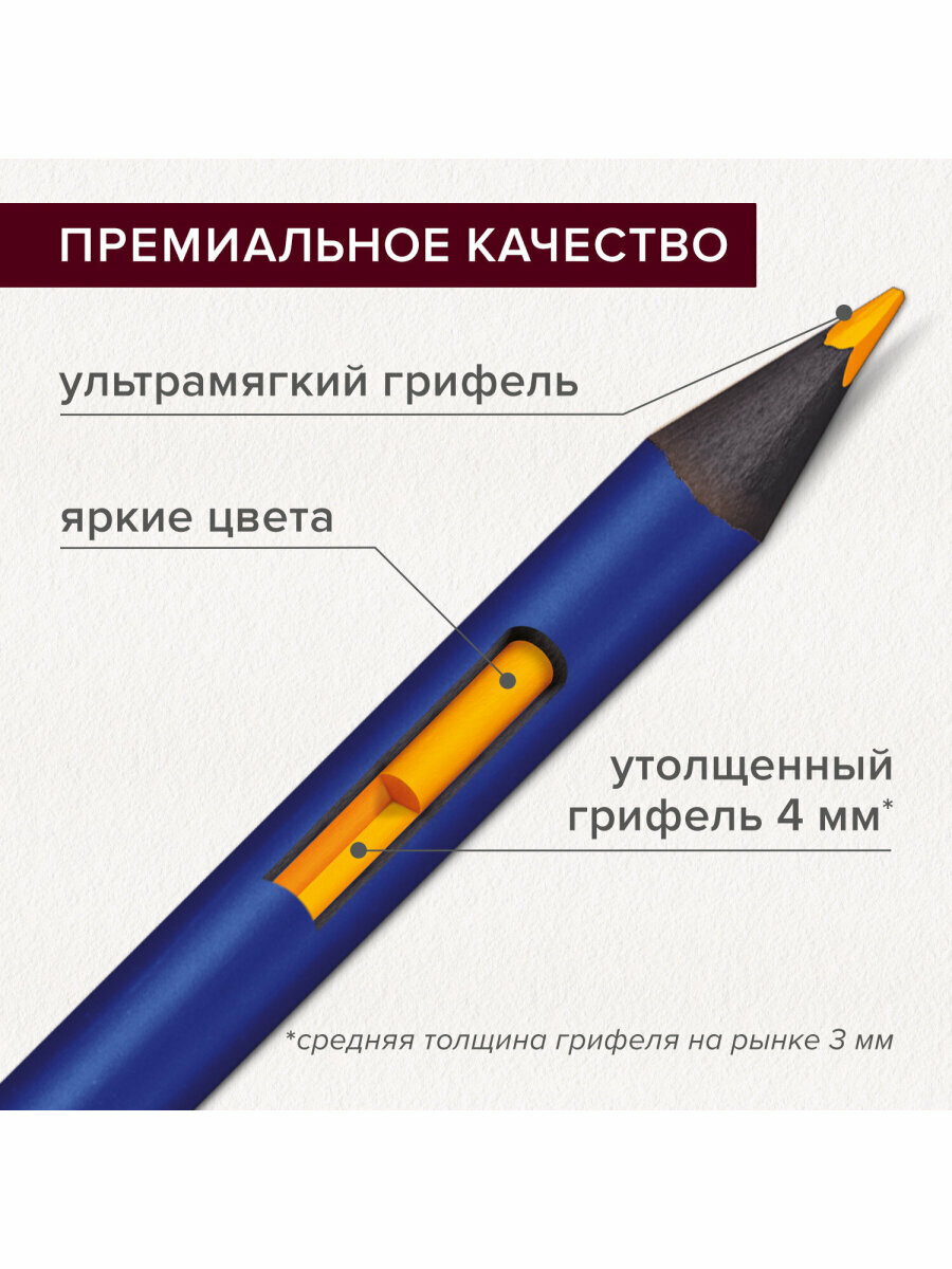 Карандаши акварельные цветные художественные для рисования 120 цвета, 4 мм, металлический кейс, Brauberg Art Premiere, 181926 — фото 1