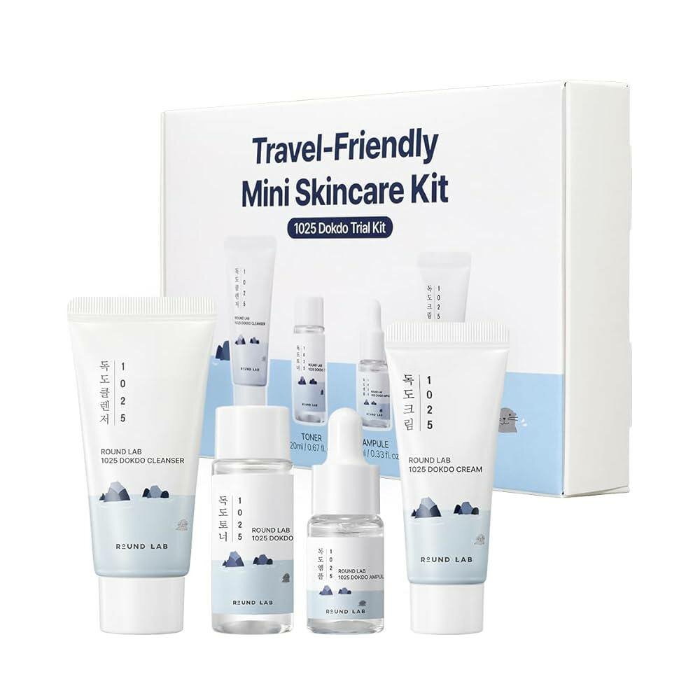 Мини-набор Round Lab Travel-Friendly Mini Skincare Kit"1025 Dokdo Trial Kit", для путешествий, 4 средства