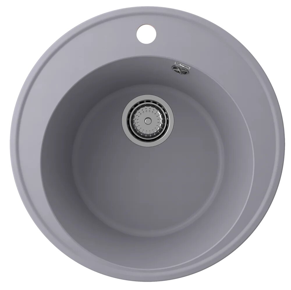 Мойка кухонная Ulgran Quartz Nora 485-05 48x48 кварцевая серая матовая круглая российская