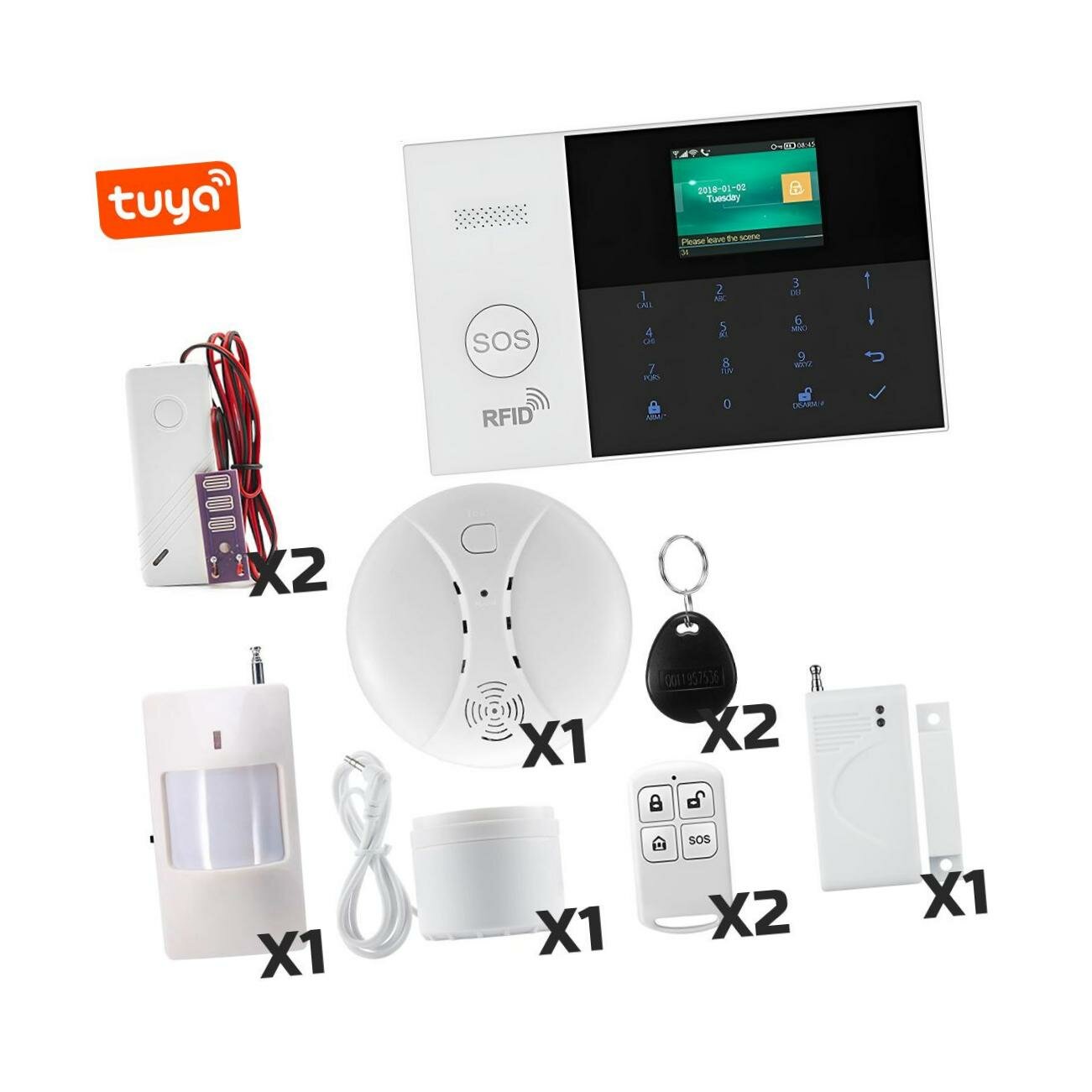 Автоматическая беспроводная пожарно-охранная сигнализация Strazhnik-GSM Sherif-10 (Ru) TUYA/GSM/Wi-Fi, для крупных офисов, коттеджей. Комплектуется 10