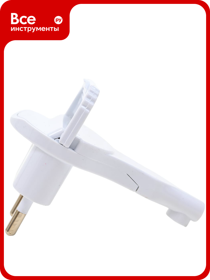 Угловая вилка Electraline плоская  2 5А  белая 55053