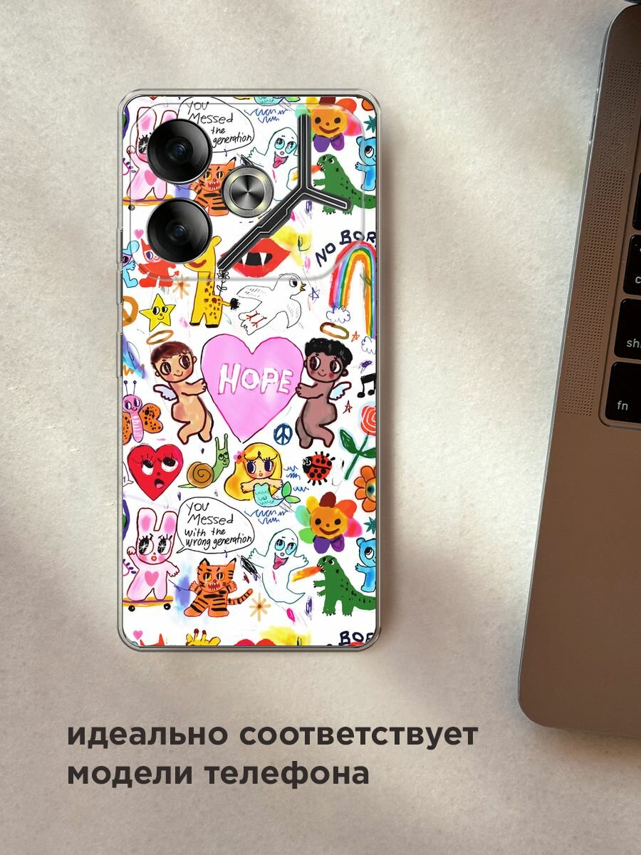 Чехол на Tecno Pova 6 / Текно Пова 6 с принтом "Милые рисунки" — фото 1