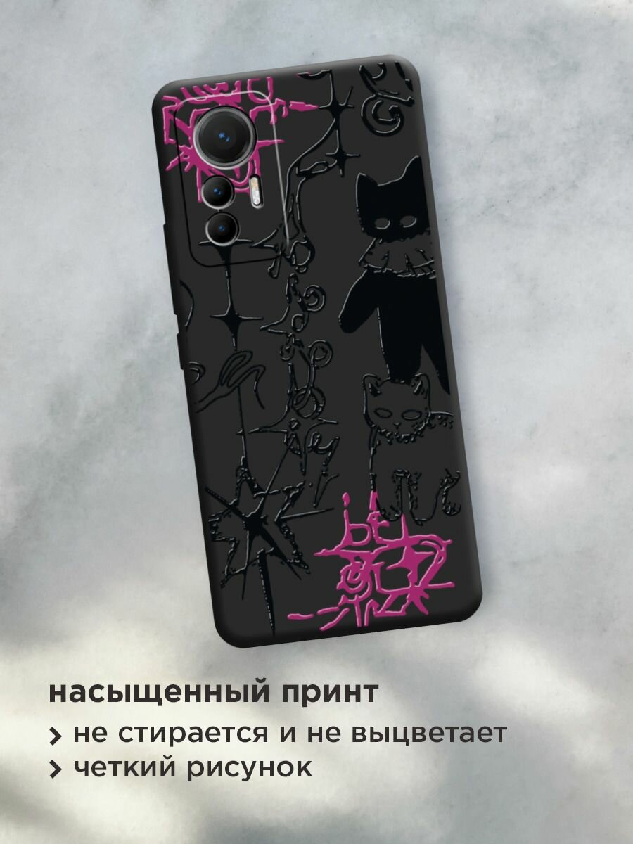 Чехол на Xiaomi 12 Lite / Сяоми 12 Лайт с принтом "Готические котики 2" — фото 1