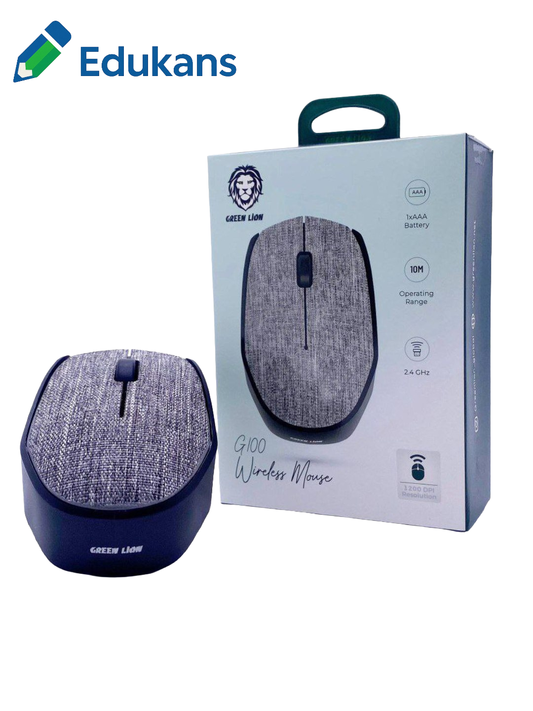 Беспроводная Мышь Green Lion G100 | тканевая отделка | 1200 DPI | для офиса и ноутбука