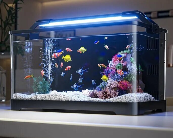 Аквариумы И Аквафермы Xiaomi Аквариум для рыбок xiaomi Черный,38.5cm*21.5cm*21.2cm,6 аксессуаров