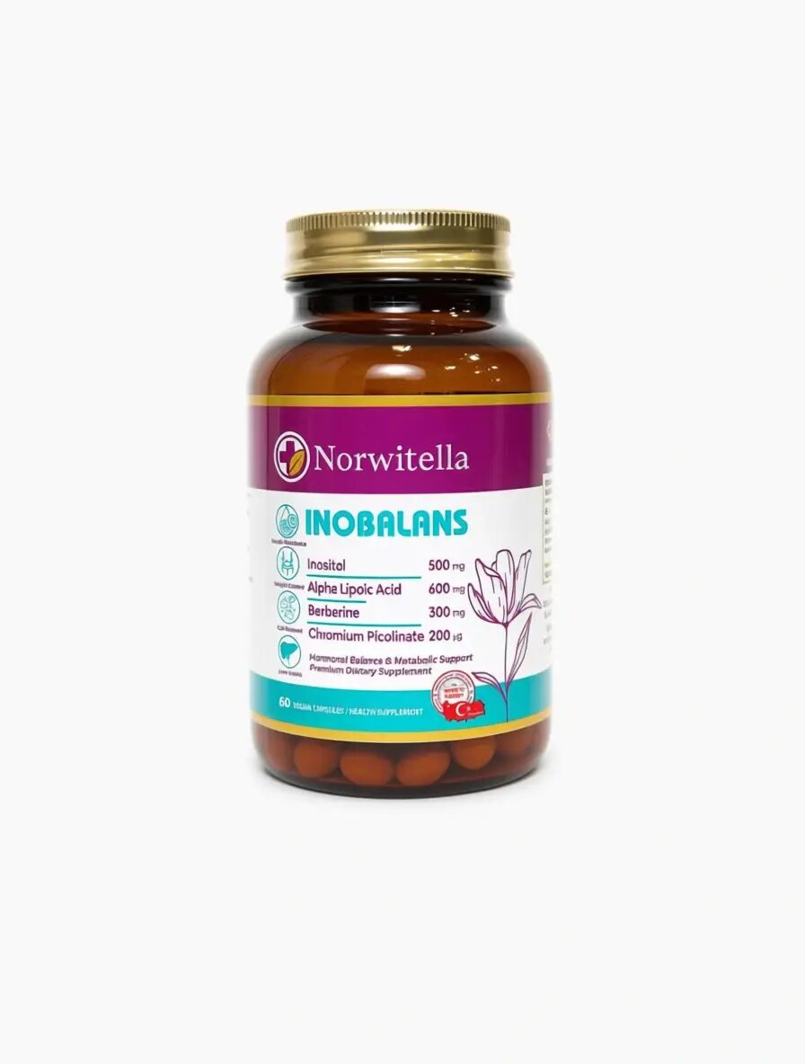 Для похудения БАД Norvitella INOBALANS, для гормонального баланса, 60 капсул, без ГМО, Турция