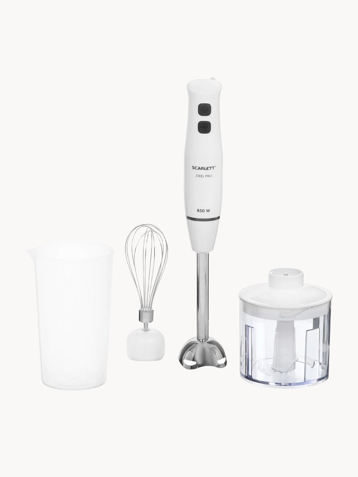 Блендер погружной Scarlett SC-HB42F06, TURBO режим, 850 Вт, марка стали steel pro