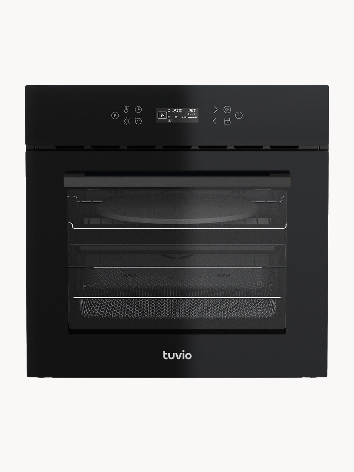 Духовой шкаф Tuvio NF84СTBGB1: автопрограммы, 3D каталитика, противень Airfry, 2 уровня телескопических направляющих