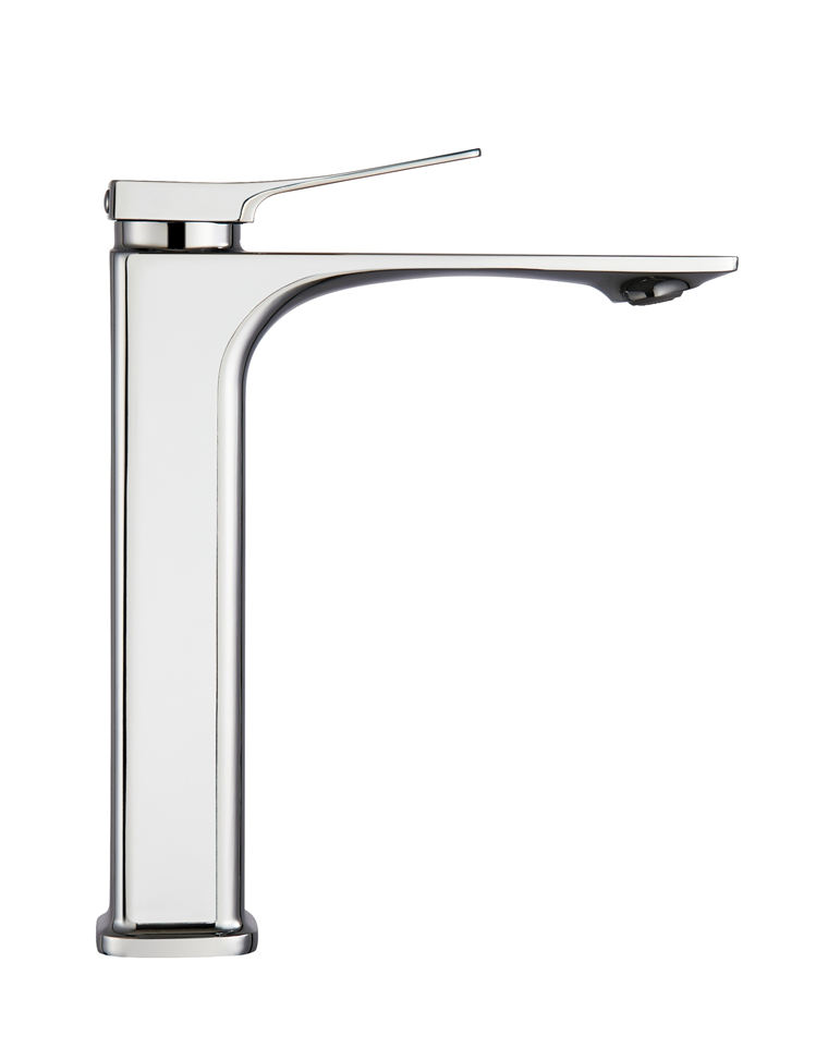 Смеситель OSSO - 558-Silver, серебристый алюминий, рычажное управление, гибкий подвод,