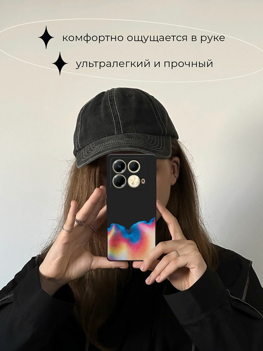 Черный матовый чехол на Infinix Note 40 / Инфиникс Нот 40 с принтом Акварельное сочетание — фото 1