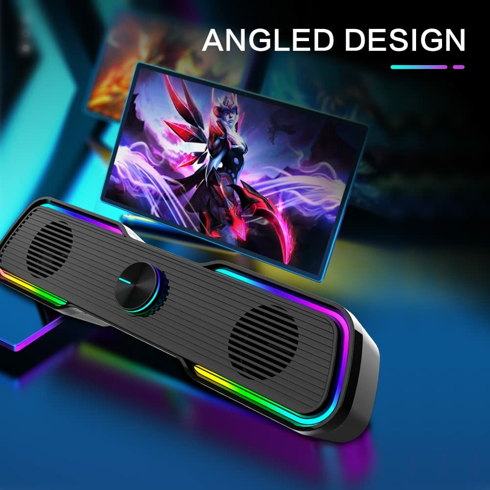 Колонки-саундбар Aula N-169B для ТВ/мониторов, подсветка, 10 Вт