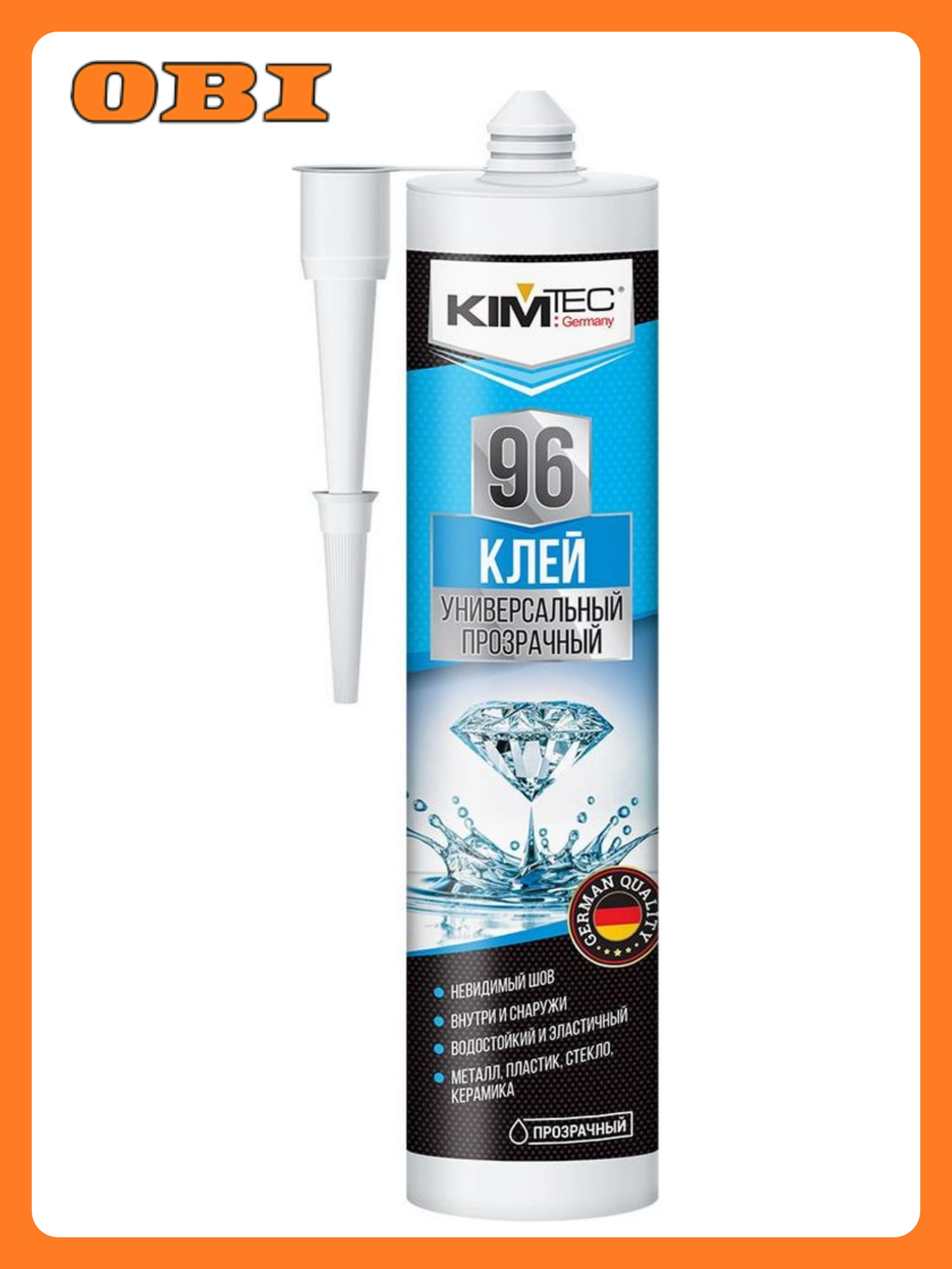 Монтажный клей KIM TEC 96 универсальный кристально-прозрачный 280 мл