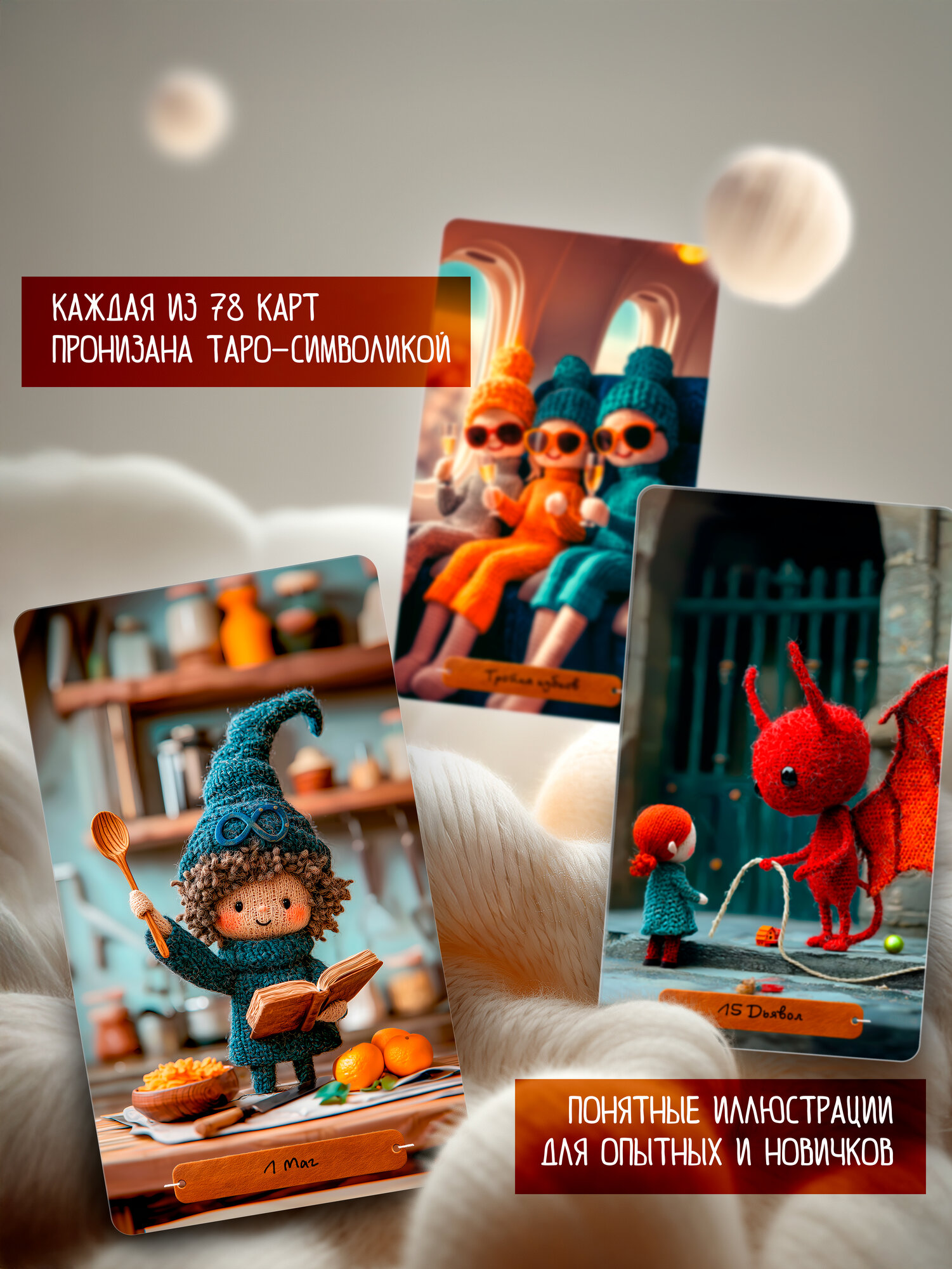 Карты Таро Вязаных Историй на основе Таро Уэйта гадальные — фото 1