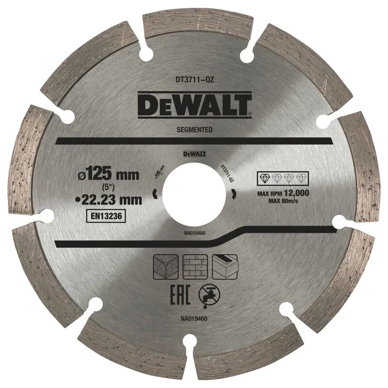 Диск алмазный сегментированный универсальный DeWALT 125x1.8х22.2 мм DT3711-QZ