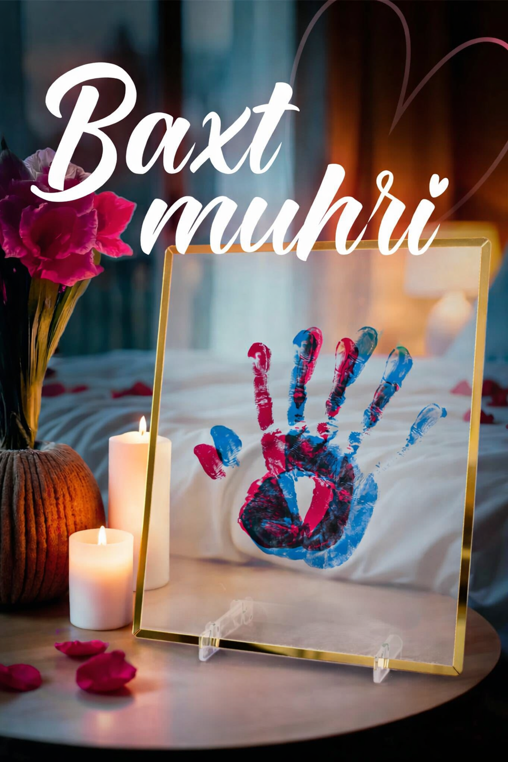 Набор Печать счастья, для создания отпечатков рук, синий и красный цвета