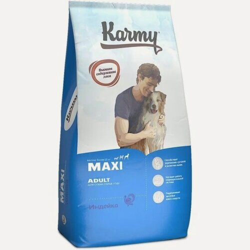 Изображение товара Корм сухой Karmy Maxi Adult Индейка для взрослых собак крупных пород старше 1 года, 14 кг.