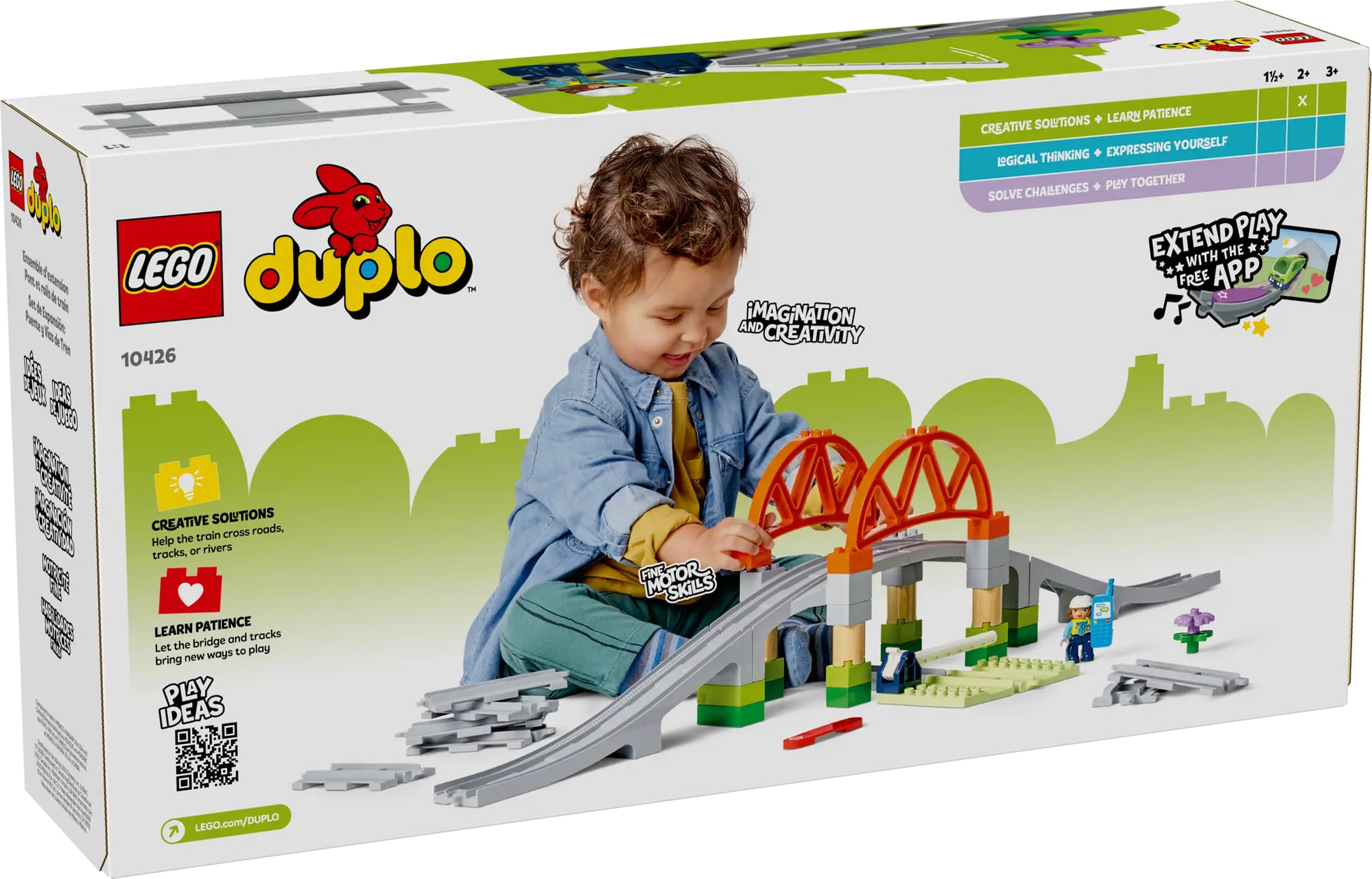 Конструктор LEGO DUPLO 10426 Набор для расширения ж/д моста с рельсами, 42 дет. — фото 1