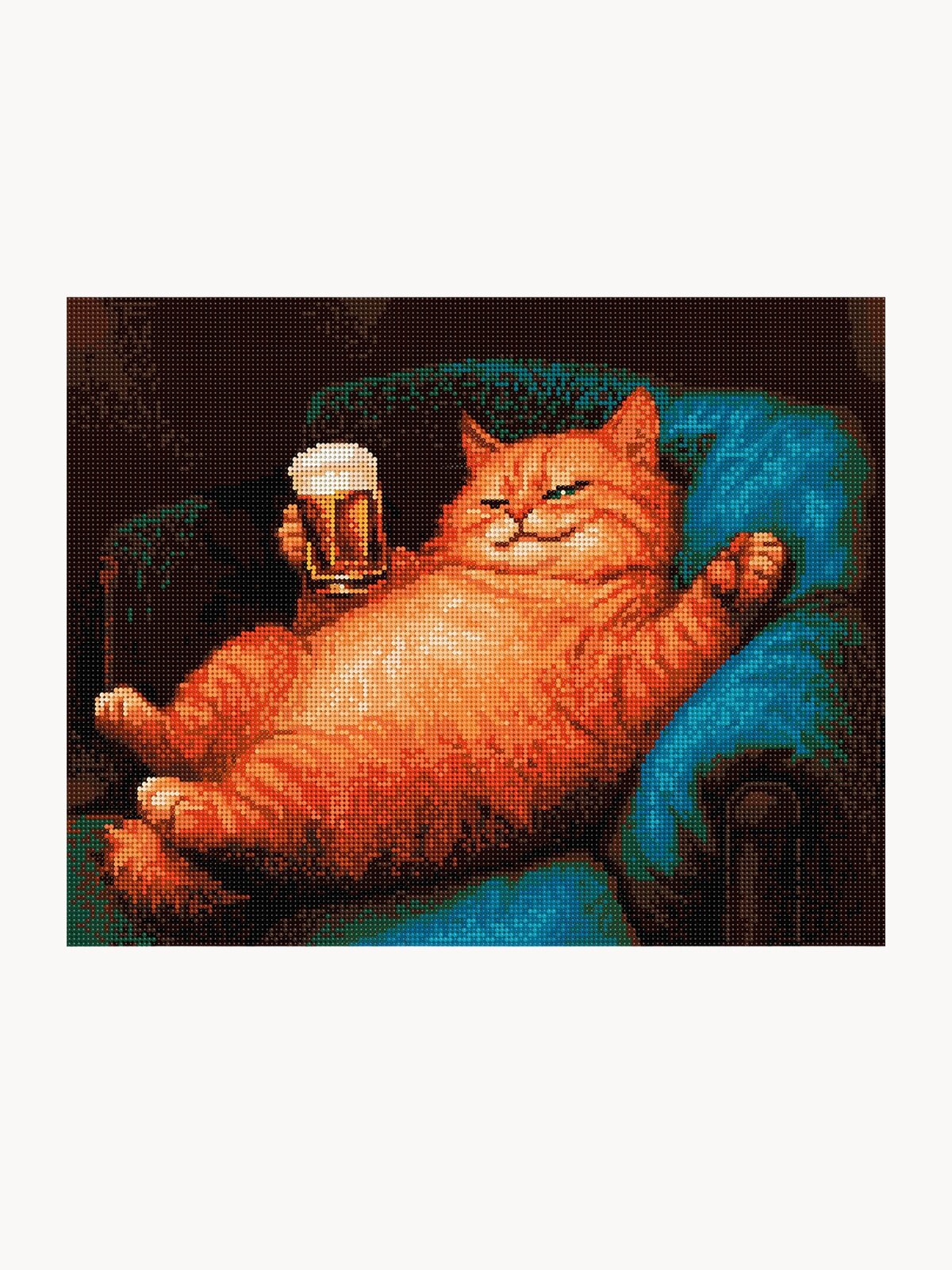 Алмазная мозаика на подрамнике 40х50 см "Кружка пенного"