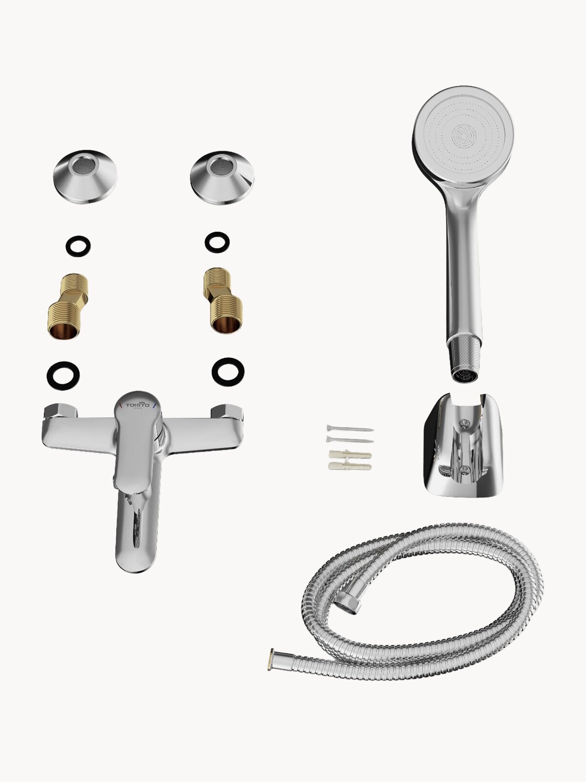 Смеситель для ванны Tokito TOK-T-1014 TAKASE, рычажный, латунь, хром