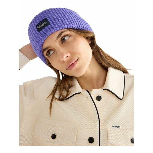 фото Шапка wrangler ribbed wool beanie для женщин, размер os, синий