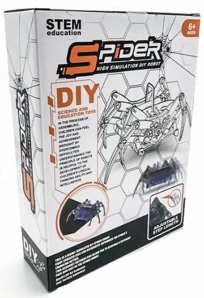 Конструктор робот паук/краб с моторчиком питание от батарейки. Робототехника