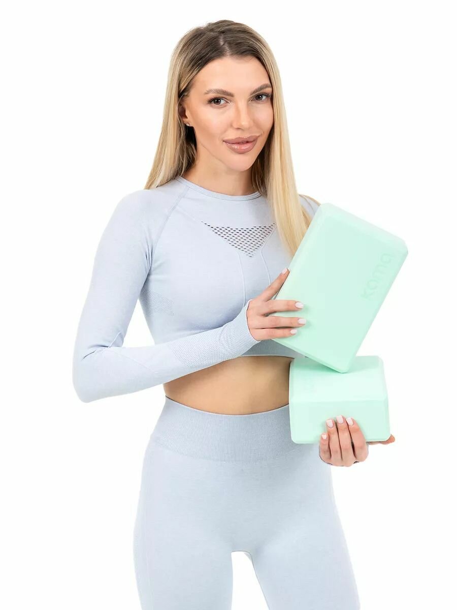Блоки для йоги и фитнеса, Kama, 2 шт, мятные — фото 1