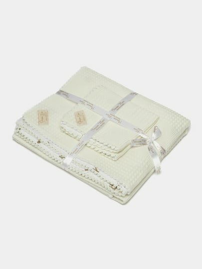 Детский вафельный плед 90×100 см — мягкий, дышащий, гипоаллергенный, для новорождённых и детей