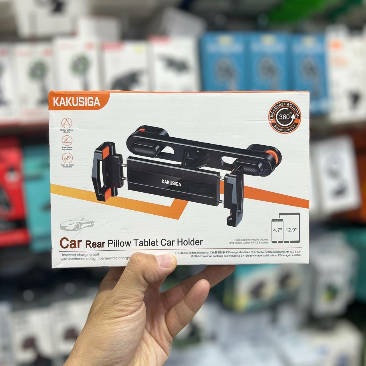 KAKUSIGA универсальный автомобильный держатель для планшета и телефона на подголовник сиденья, поворотный 360°