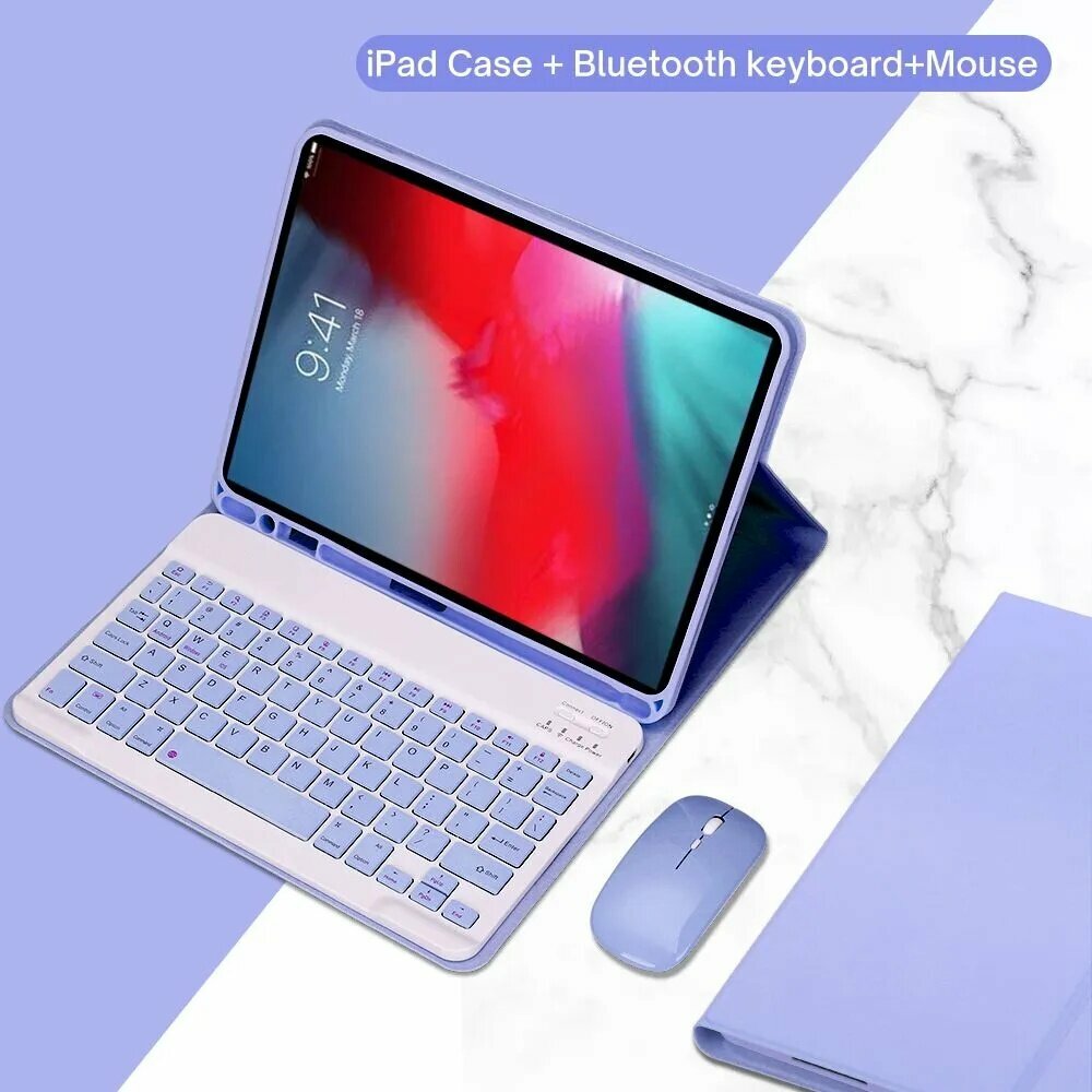 Подходит для iPad mini4/5 7,9-дюймовый защитный чехол для планшета + съемная русская клавиатура Bluetooth + беспроводная мышь