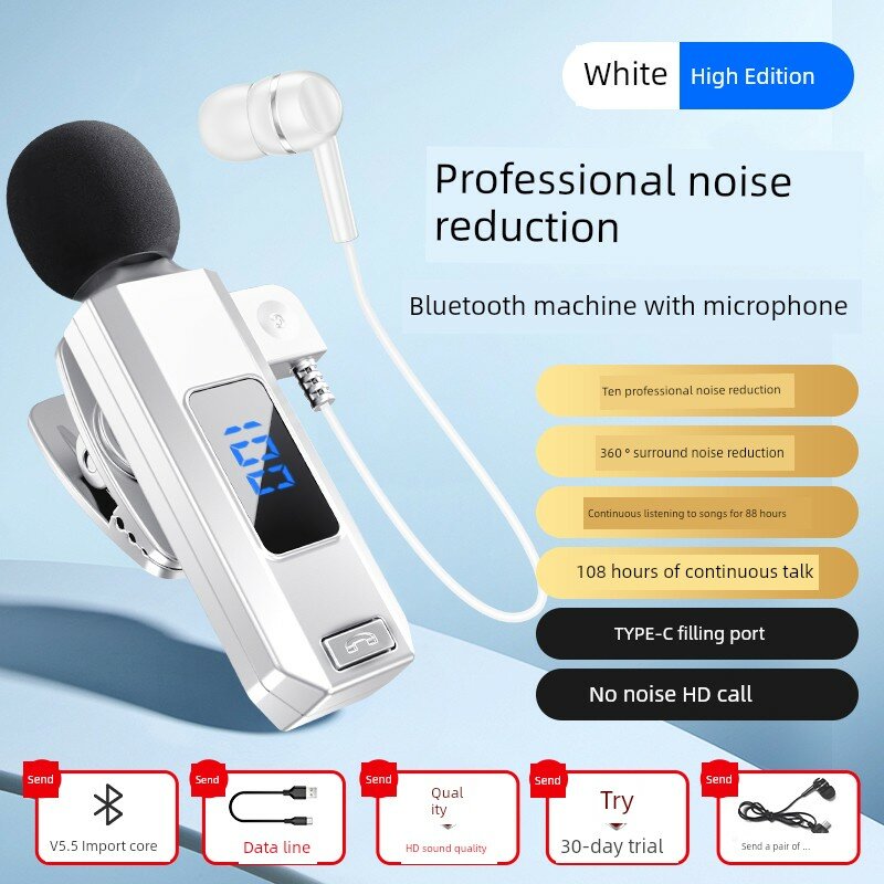 Huawei Клип-он беспроводные наушники Bluetooth с шумоподавлением, белые премиум-модели для курьеров, качество HD-звонков