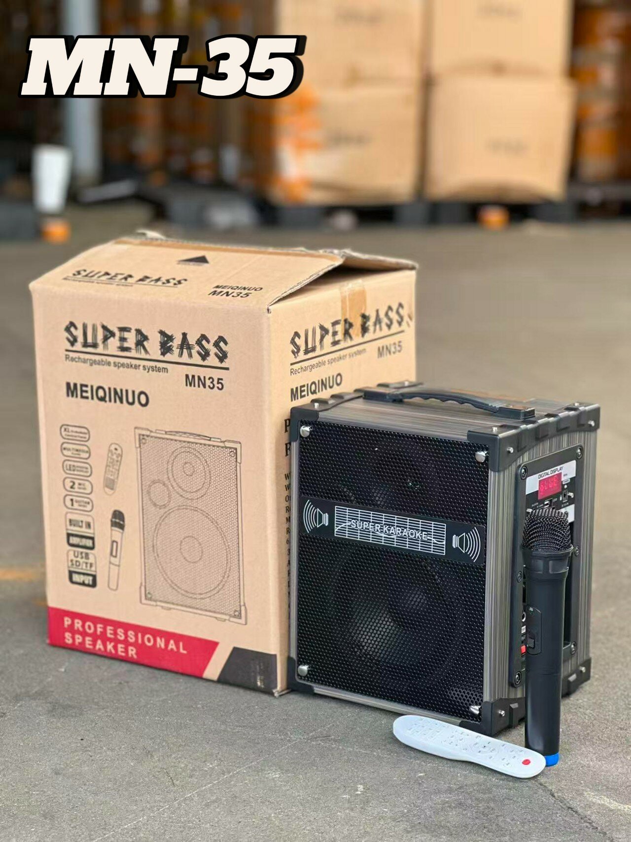 Портативная акустика MN35, Bluetooth, RGB-подсветкой, влагозащита IPX4 BASS