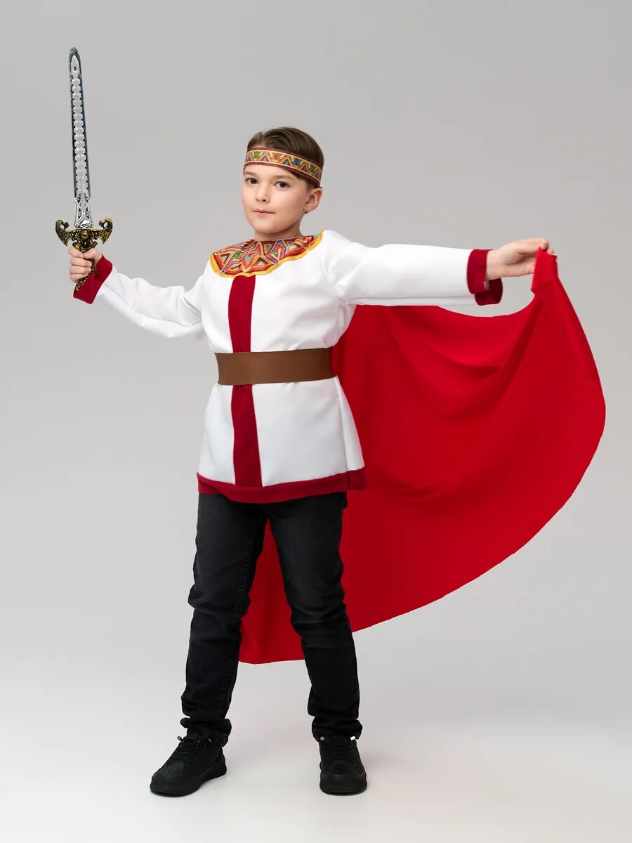 Костюм царевич богатырь, белый, L