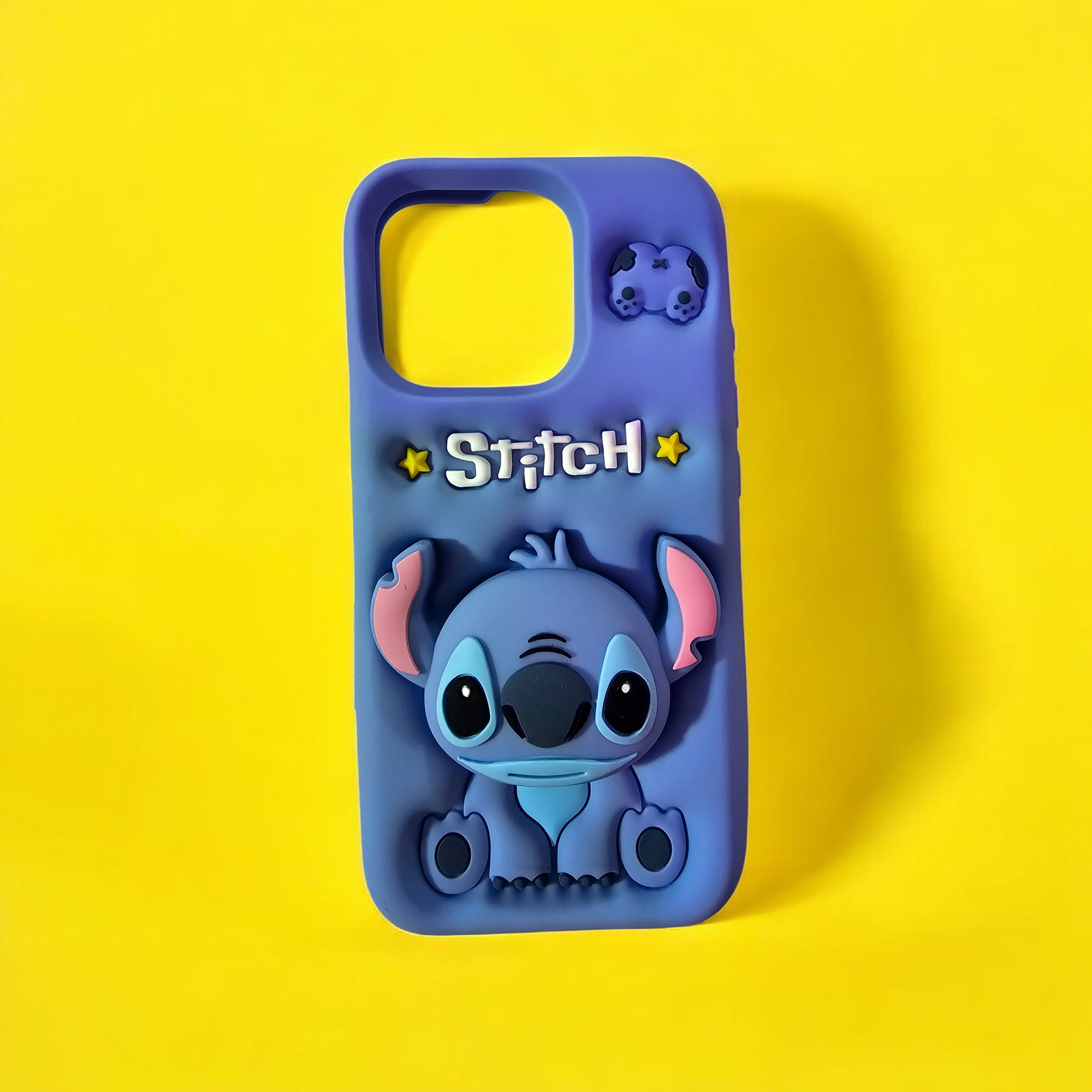 Чехол на iPhone 16 Pro "Soft Touch", силикон, мультяшный, ударопрочный, синий стич