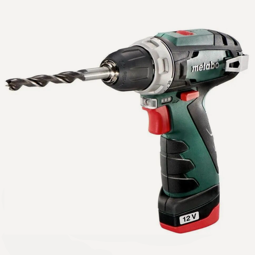 Изображение товара Аккумуляторная дрель-шуруповерт Metabo PowerMaxx BS Basic 600080500 зеленый/черный, 2Ач