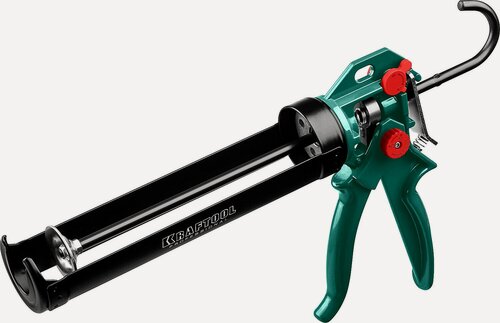 Изображение товара KRAFTOOL EXPERT 4-in-1 310 мл, усиленный скелетный поворотный пистолет для герметика с антикапельной системой.