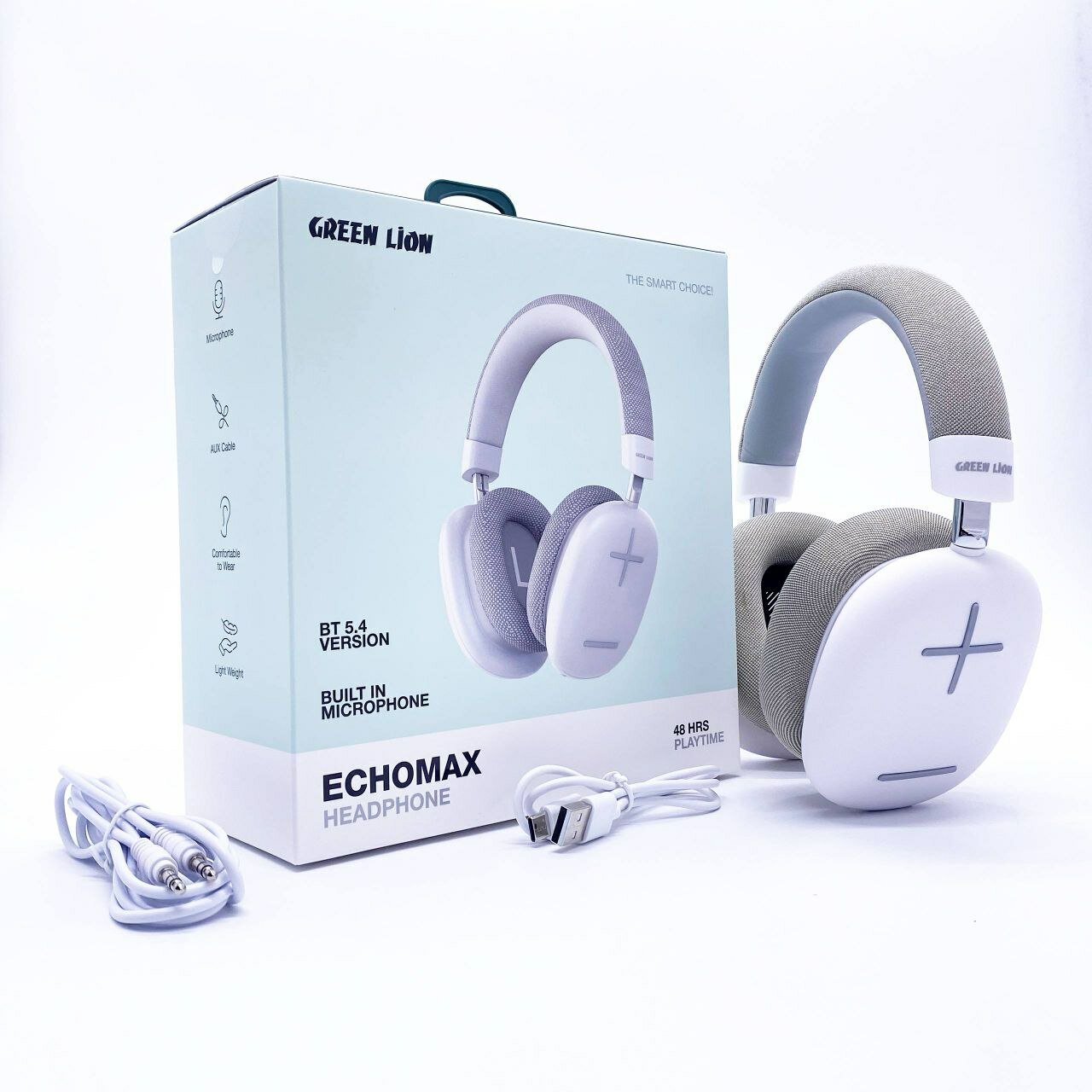 Наушники True Wireless "Green Lion EchoMax", с кабелем, с микрофоном