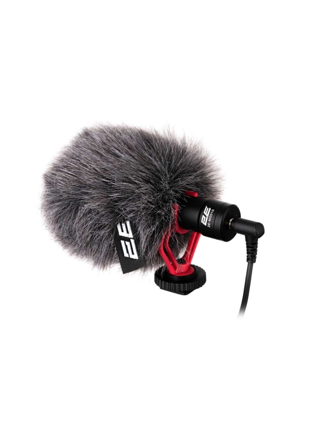Накамерный микрофон 2E Shotgun MG010, кардиоидный, алюминиевый корпус, ветрозащита, черный, 2E-MG010