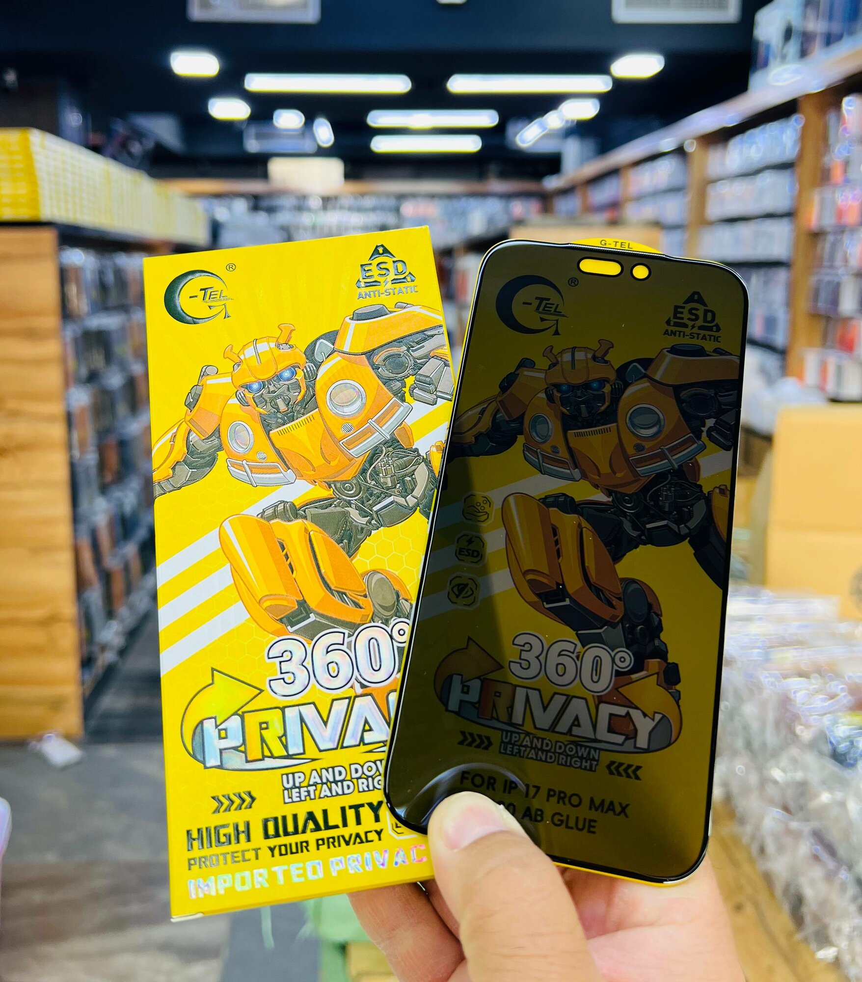 Защитное стекло для iPhone 15 Pro 360° Privacy 9H полное покрытие.