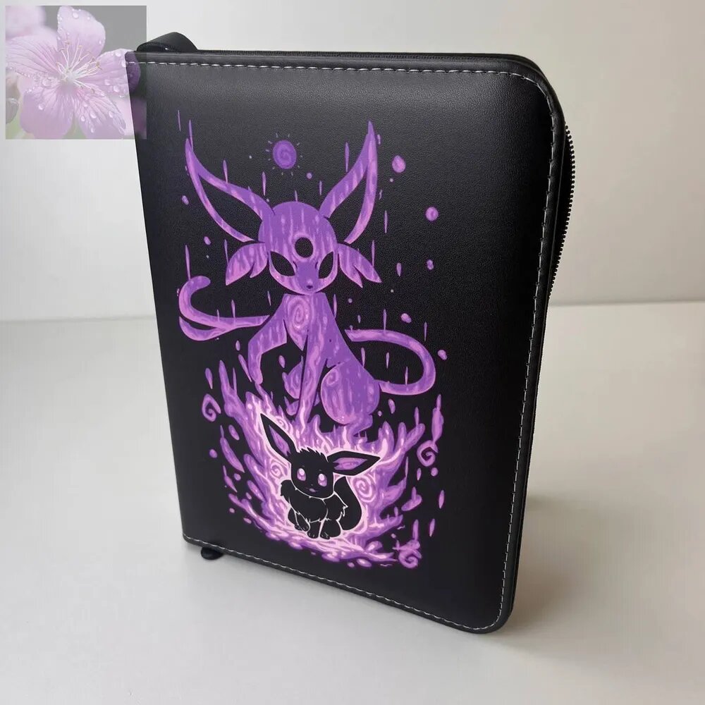 Альбом коллекционера для карточек Pokemon с изображением Espeon, 400 карт, черный.