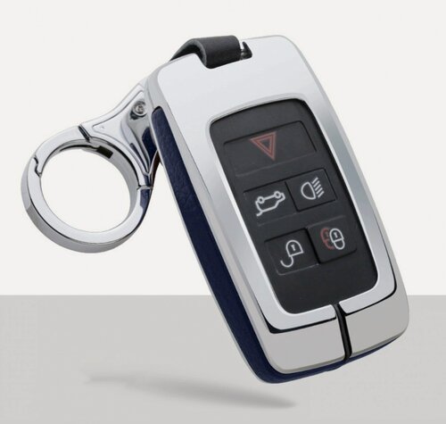 Изображение товара Защитный металлический чехол MyPads для смарт ключа Land Rover Range Rover Sport Velar Evoque Discovery, синий