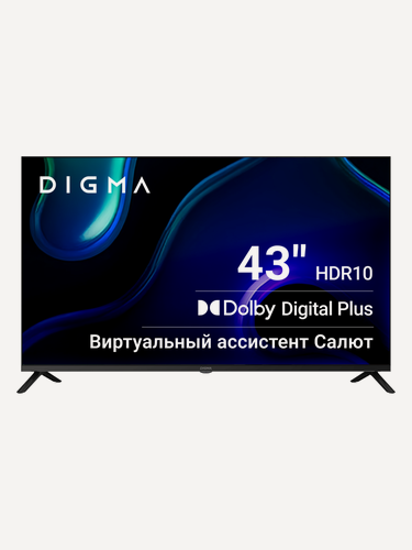 Изображение товара Телевизор Digma DM-LED43UBB40 43" LED, 4K Ultra HD, черный, смарт ТВ, Салют ТВ