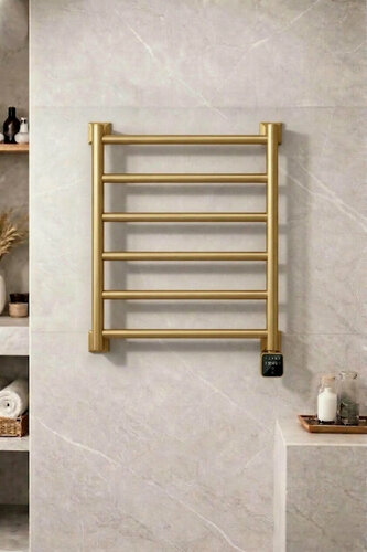 Изображение товара SATURN Электрический полотенцесушитель 60x60 см Золото матовое