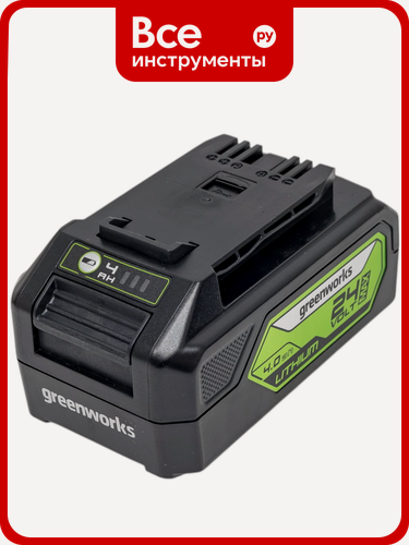 Изображение товара Аккумулятор GreenWorks G24USB4, 24 В, 4 Ач, с индикатором заряда, для надежной работы устройств