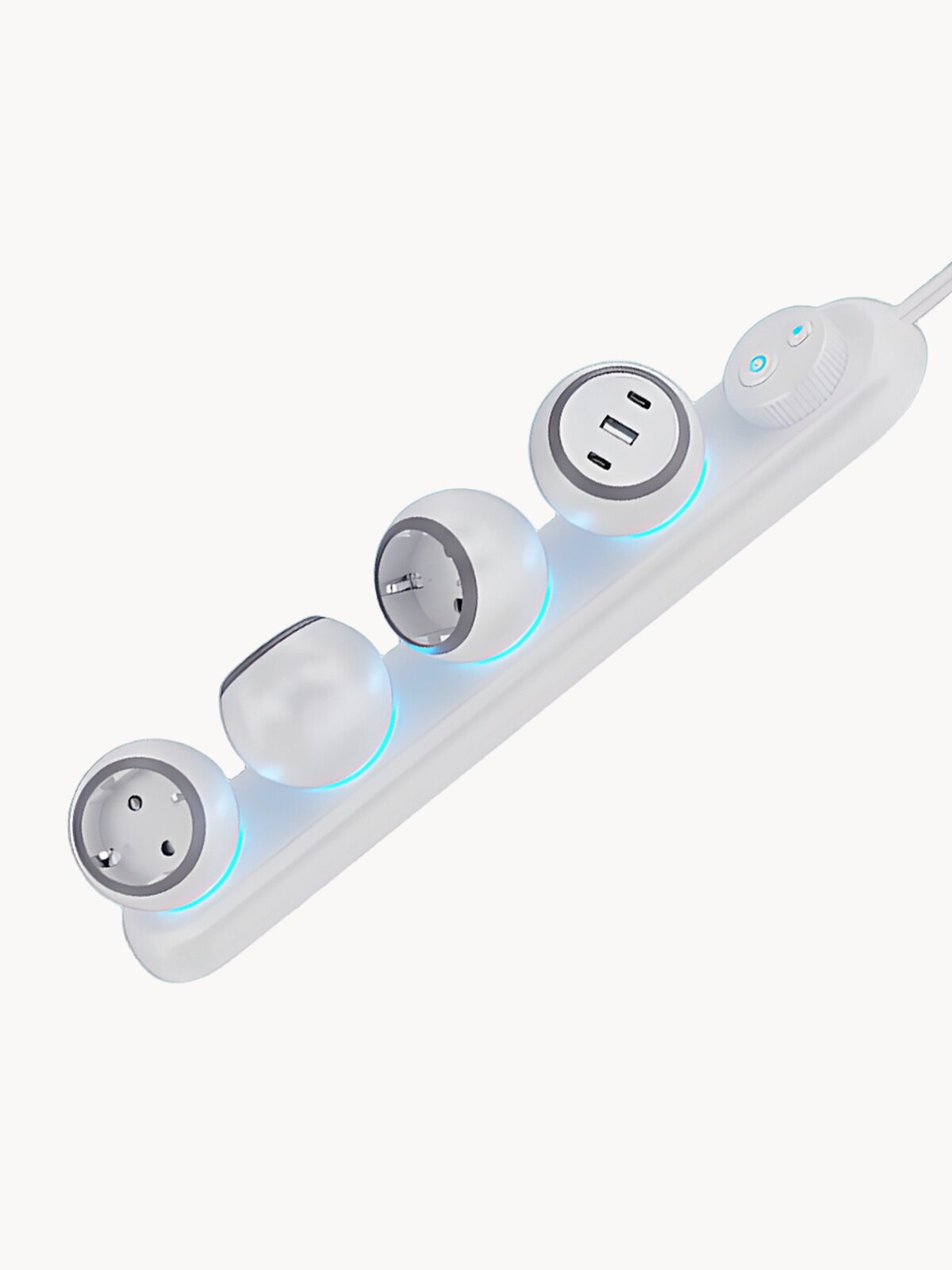 Разветвитель сетевой Suoma E48, с подсветкой, с удлинителем, 2 м