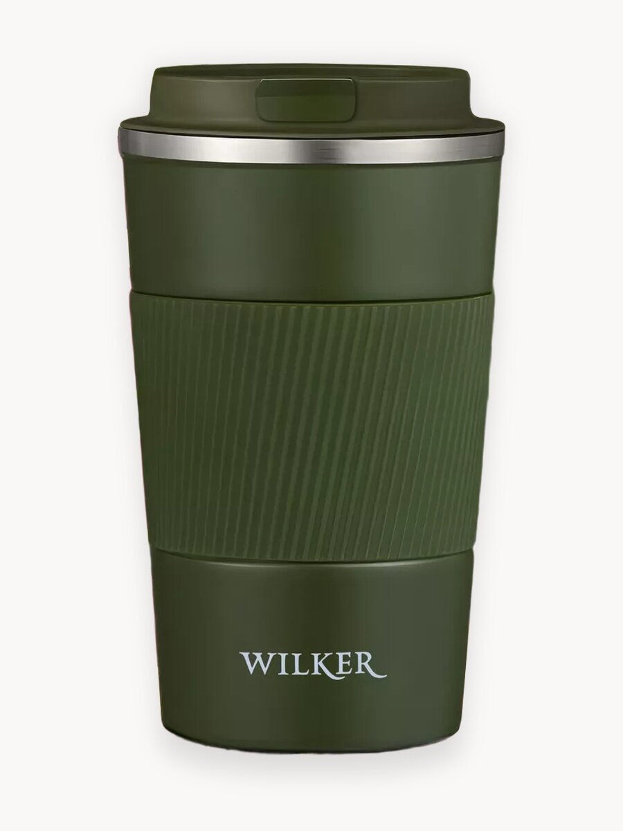 Wilker Автомобильная термокружка цвета хаки (оливковый) 380 мл для чая и кофе